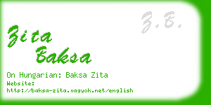 zita baksa business card